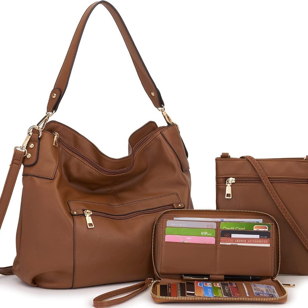 Large Crossbody Bags Ladies Shoulder Handbags Purse and Wallet Set for Women Tot